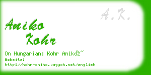 aniko kohr business card